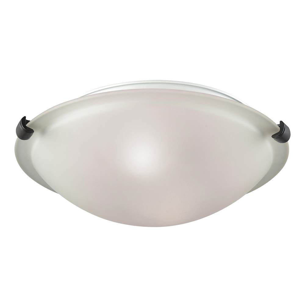 Thomas Lighting Sunglow 2-Light Flush in Oil Rubbed Bronze With White Glass (Brushed Nickel Clips Included)