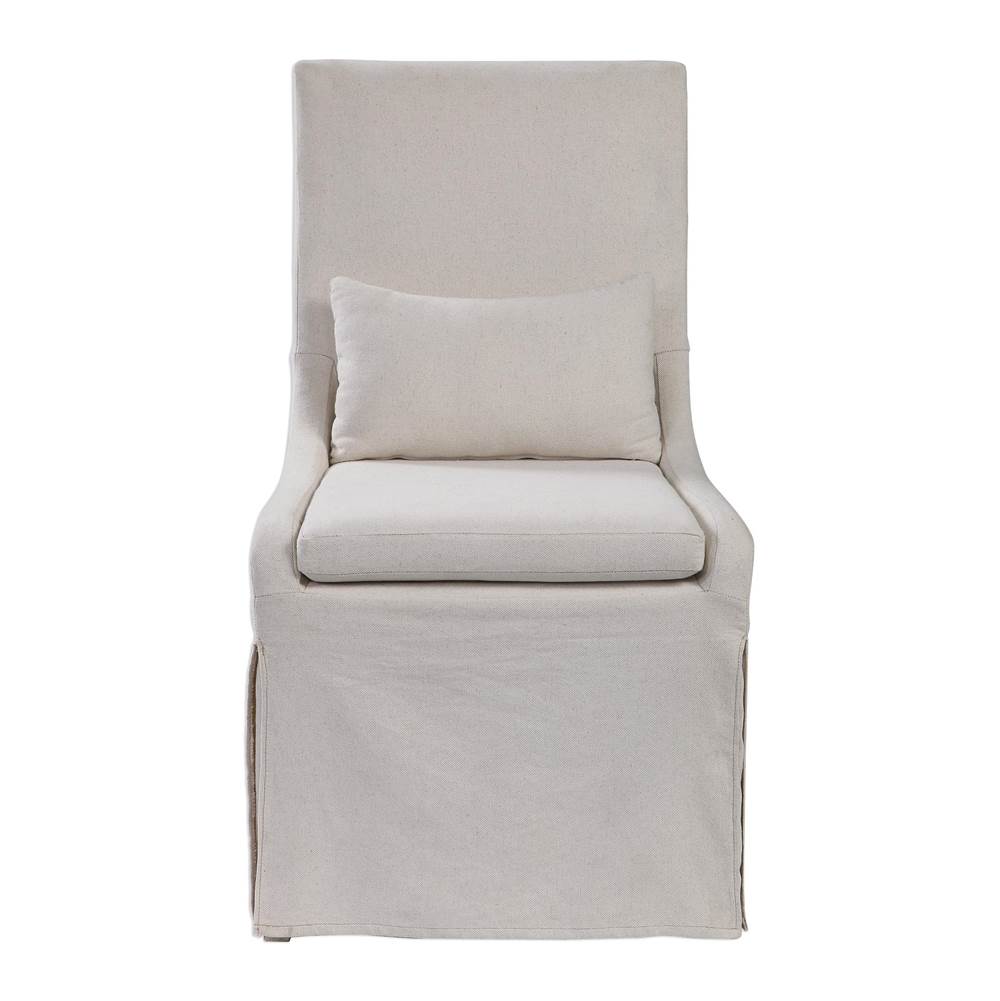 Uttermost Uttermost Coley White Linen Armless Chair