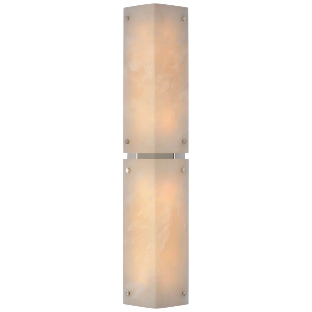 Visual Comfort Signature Collection Clayton 25'' Wall Sconce in Alabaster and Polished Nickel