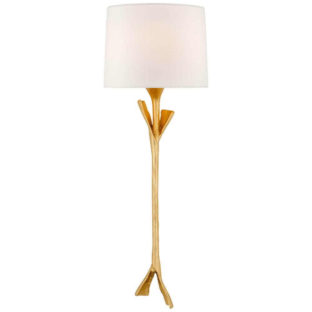 Visual Comfort Signature Collection Fliana Tail Sconce in Gild with Linen Shade