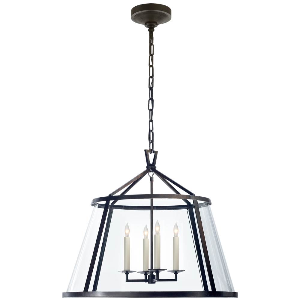 Visual Comfort Signature Collection Darlana 24'' Pendant in Aged Iron with Clear Glass