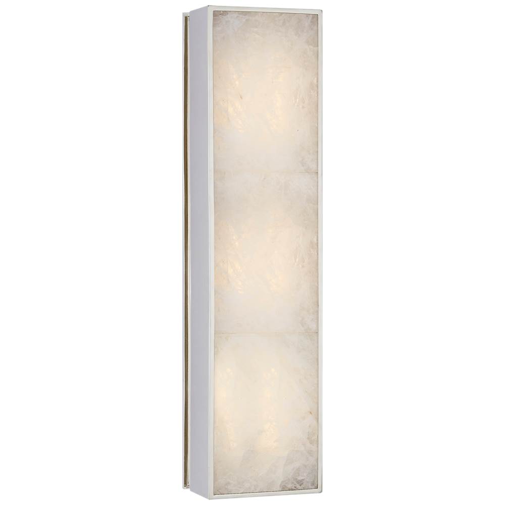 Visual Comfort Signature Collection Ellis Medium Linear Sconce in Polished Nickel and Natural Quartz