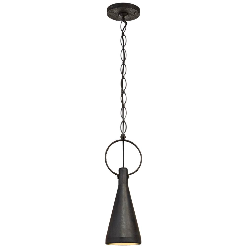 Visual Comfort Signature Collection Limoges Small Pendant in Natural Rust with Aged Iron Shade