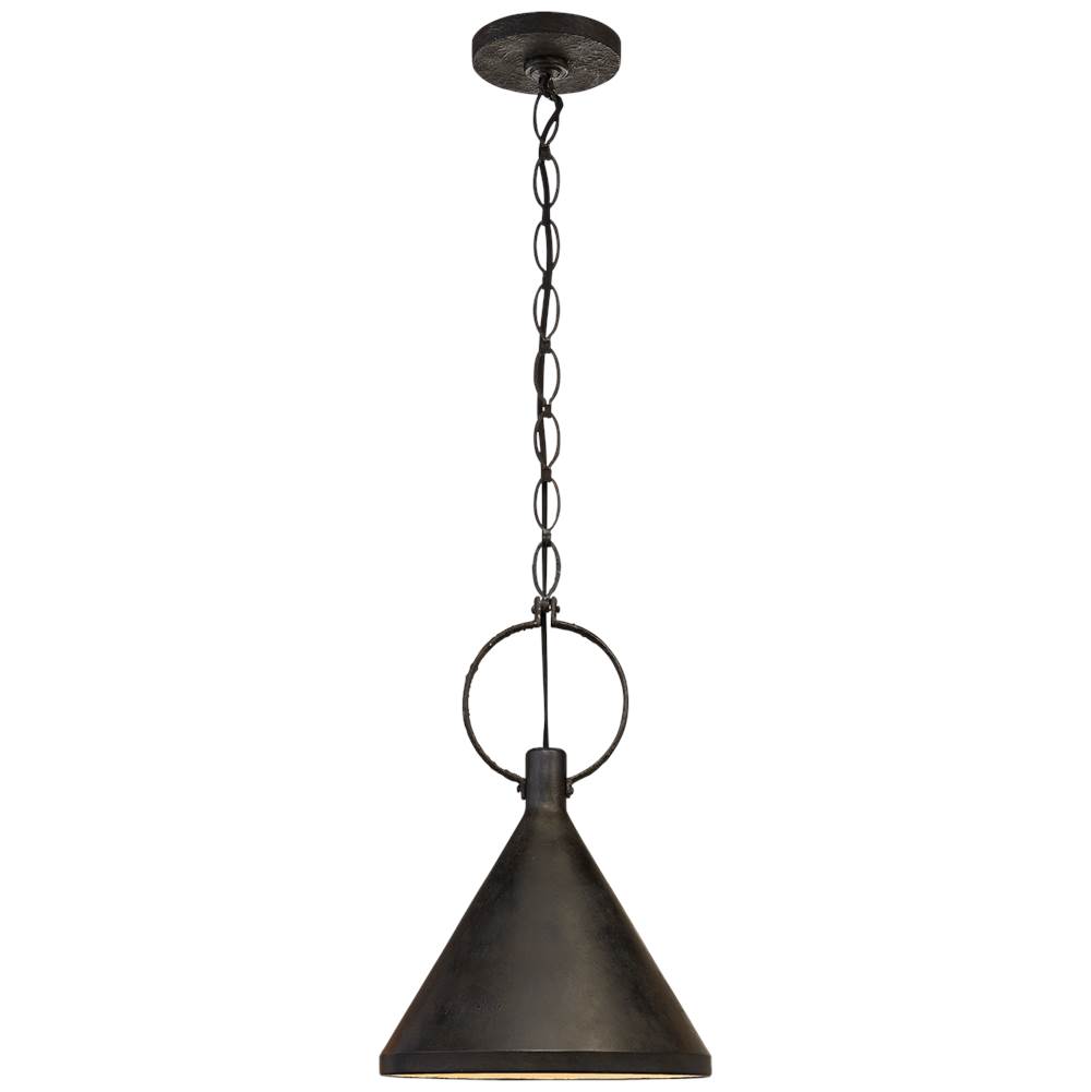 Visual Comfort Signature Collection Limoges Medium Pendant in Natural Rust with Aged Iron Shade