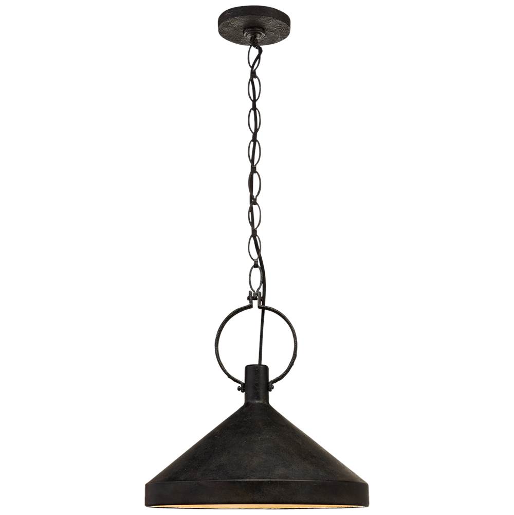 Visual Comfort Signature Collection Limoges Large Pendant in Natural Rust with Aged Iron Shade