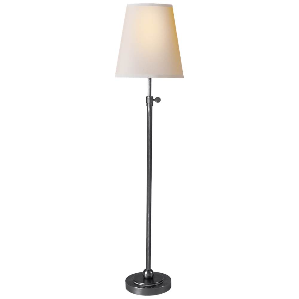 Visual Comfort Signature Collection Bryant Table Lamp in Hand-Rubbed Antique Silver with Natural Paper Shade