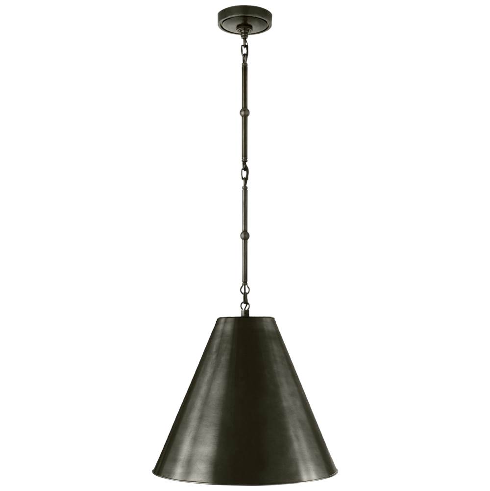 Visual Comfort Signature Collection Goodman Small Hanging Light in Bronze with Bronze Shade