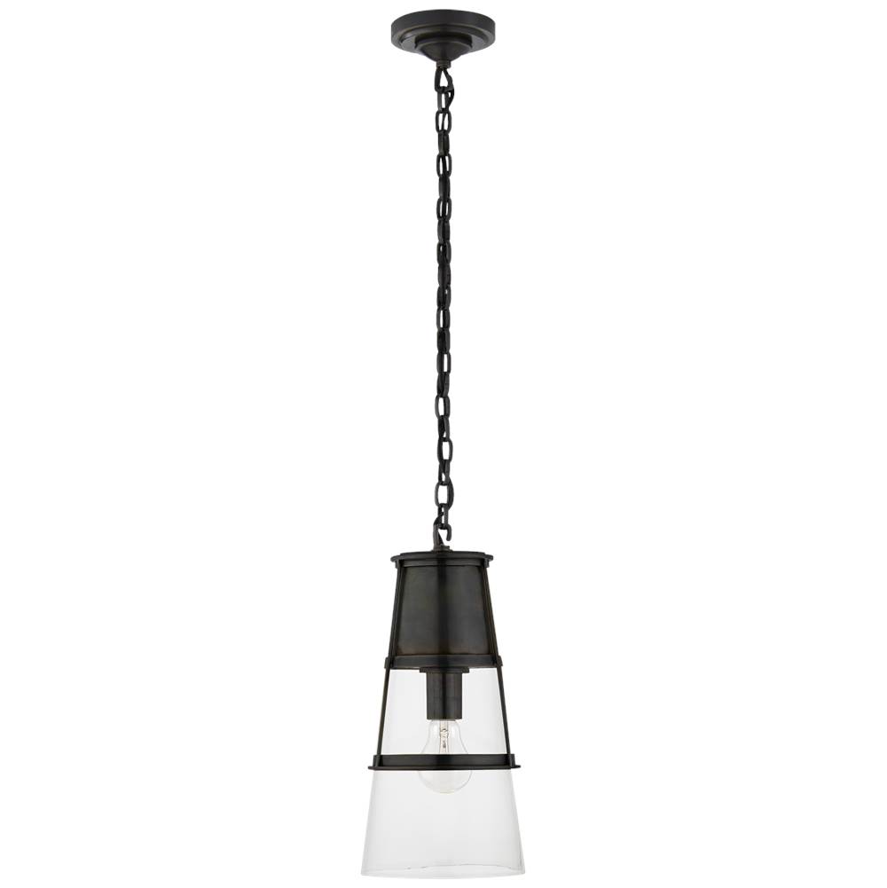 Visual Comfort Signature Collection Robinson Medium Pendant in Bronze with Clear Glass